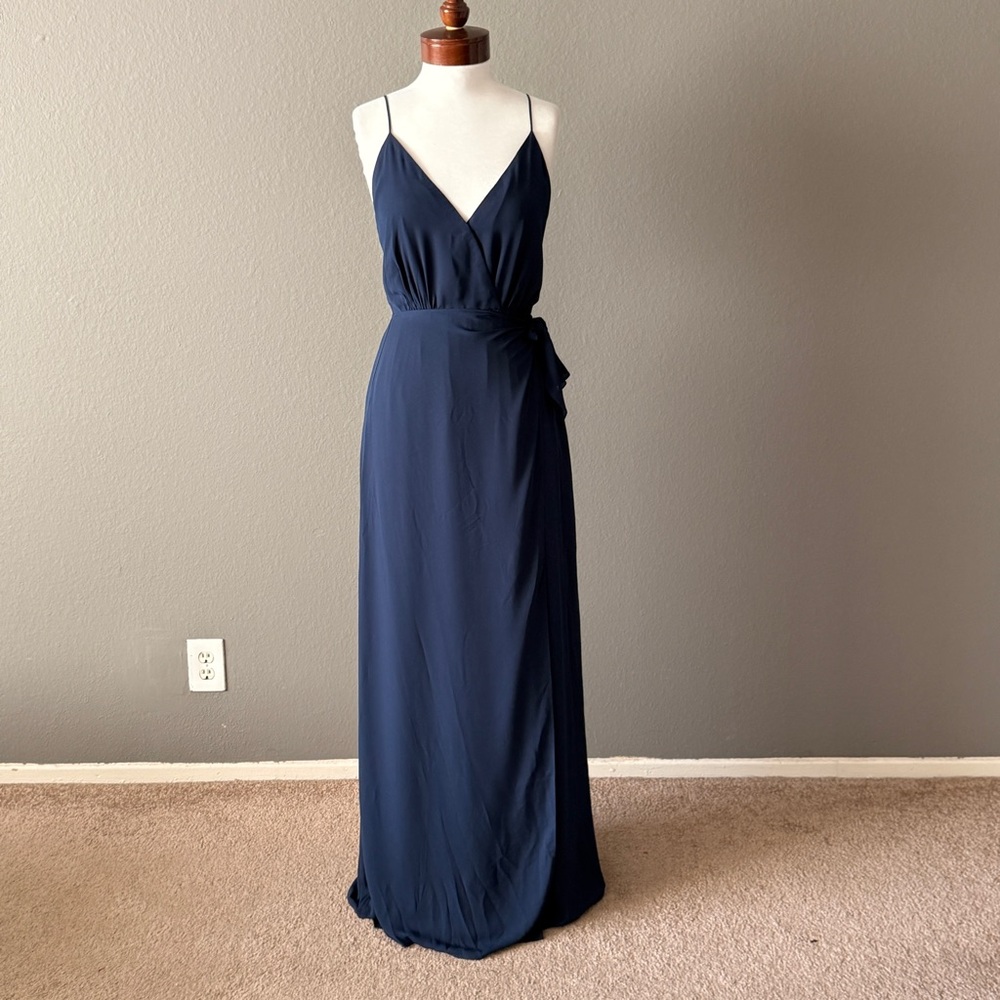 Wayf The Wynona NWT Faux Wrap gown dress Sz S Fall wedding evening formal - Picture 2 of 8